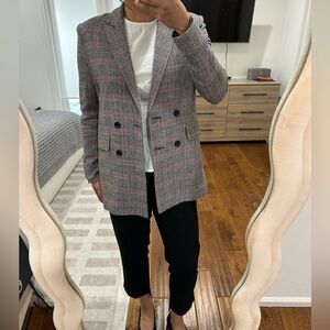 Double Breasted Plaid Blazer